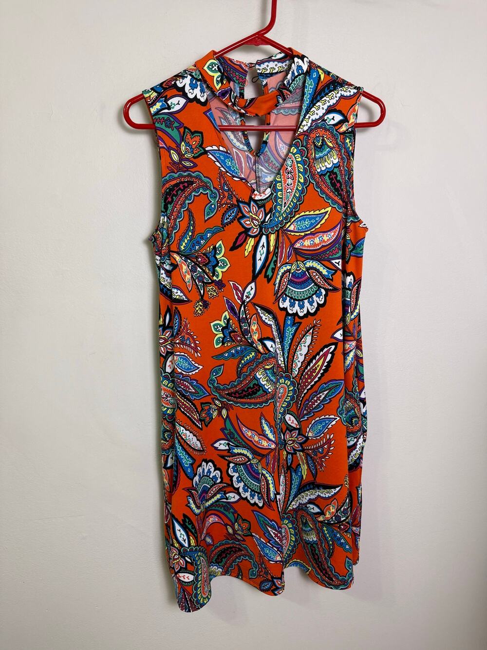 AGB Sleeveless Dress Women’s Midi Orange Blue Green Midi M